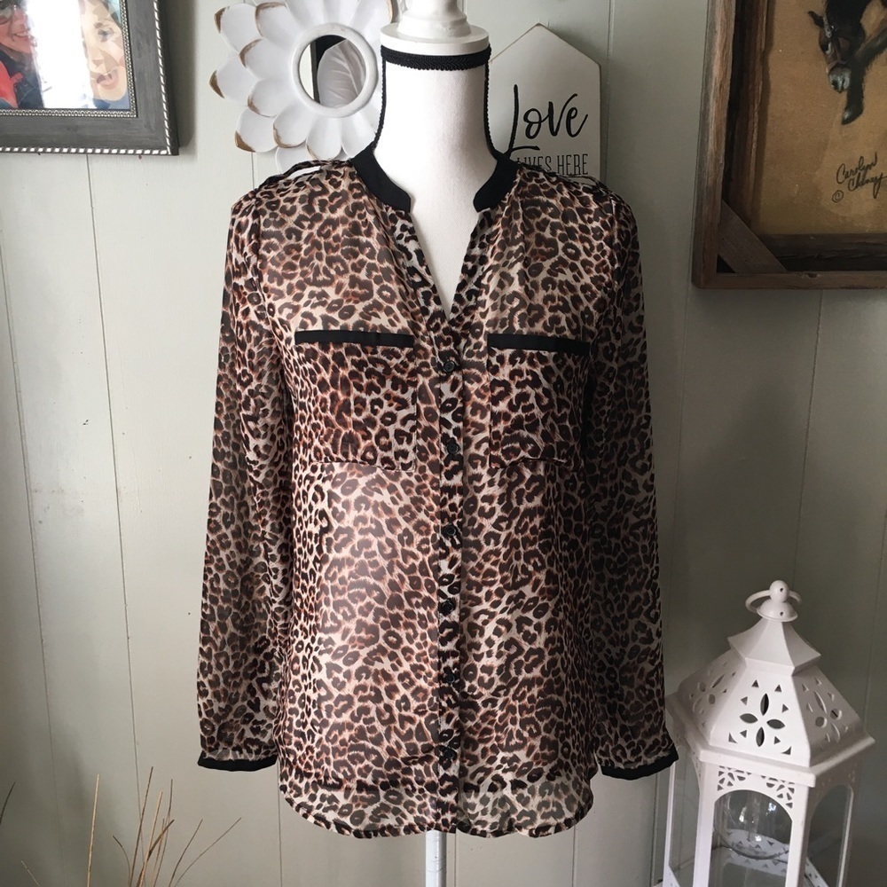 Olive Oak animal print blouse